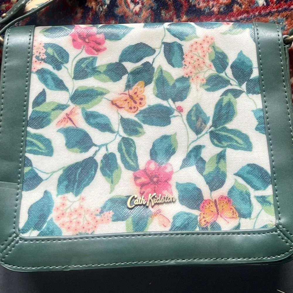 Cath Kidston Green Garden Floral Print Crossbody Purse - Picture 4 of 5